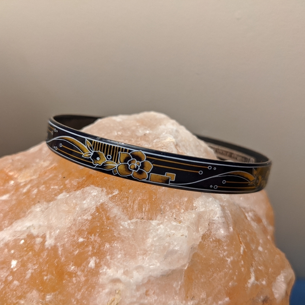 3 inch Abstract floral bangle